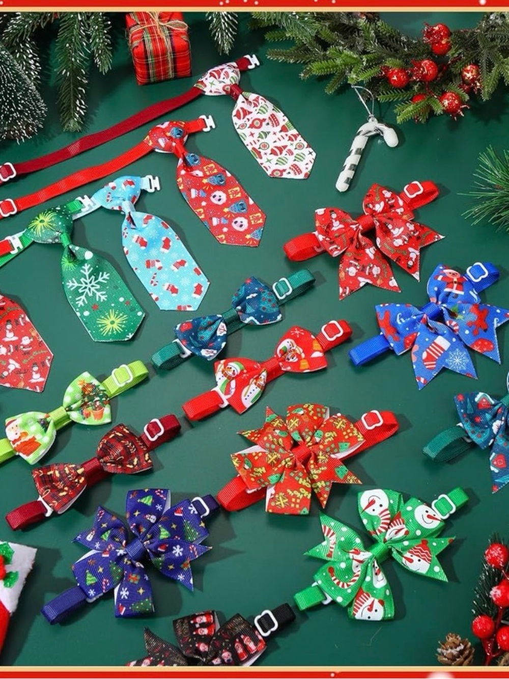 35Pcs Holiday Cat Dog Bow Tie Collars Set Adjustable Neckties